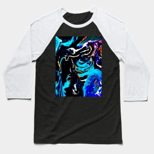 Abstract pouring acrylic fluid paint Baseball T-Shirt